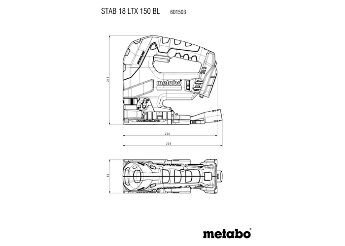 Акумуляторний лобзик METABO STAB 18 LTX 150 BL