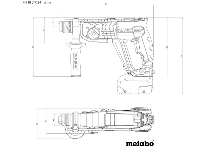 Аккумуляторный перфоратор METABO KH 18 LTX 24 (3x4.0Ah LiHD, ASC 55, metaBOX 165 L)