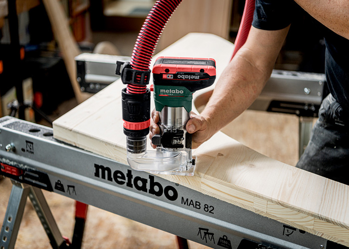 Аккумуляторный кромочный фрезер METABO FMV 18 LTX BL 8