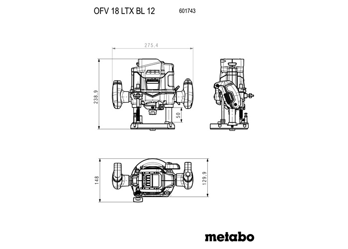 Аккумуляторный фрезер METABO OFV 18 LTX BL 12