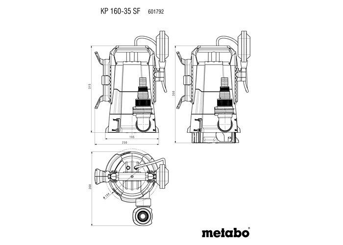 Комбинированный погружной насос METABO KP 160-35 SF