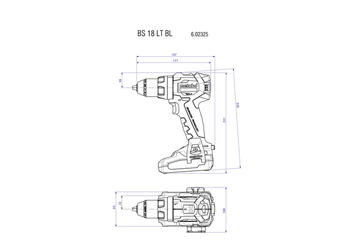 Аккумуляторная дрель-шуруповерт METABO BS 18 LT BL (Каркас)