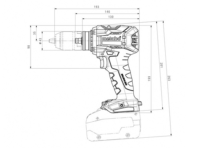 Акумуляторний дриль-шуруповерт METABO BS 18 LTX BL Q I Каркас + Metabox