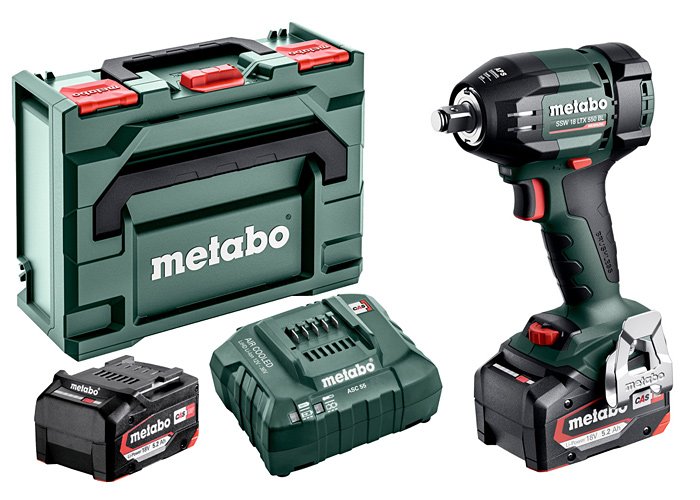 Акумуляторний ударний гайкокрут METABO SSW 18 LTX 550 BL (2х5,2 Ач, ASC 55, metaBOX 145)