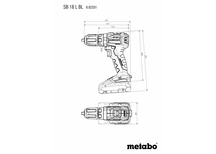 Акумуляторний ударний дриль-шурупокрут METABO SB 18 L BL