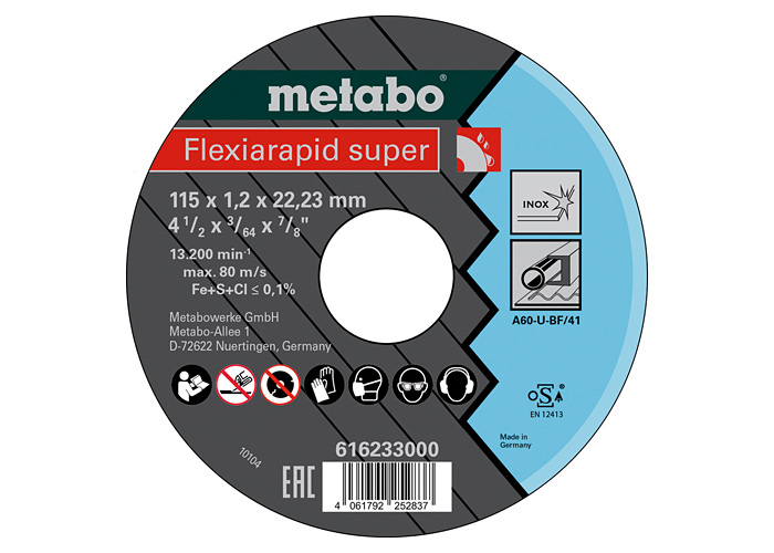Отрезной диск METABO 115x1,2 мм, Flexiarapid Super Inox