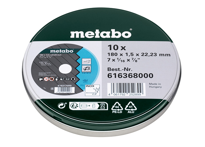 Отрезной диск METABO 180x1,5 мм, InoxTF4