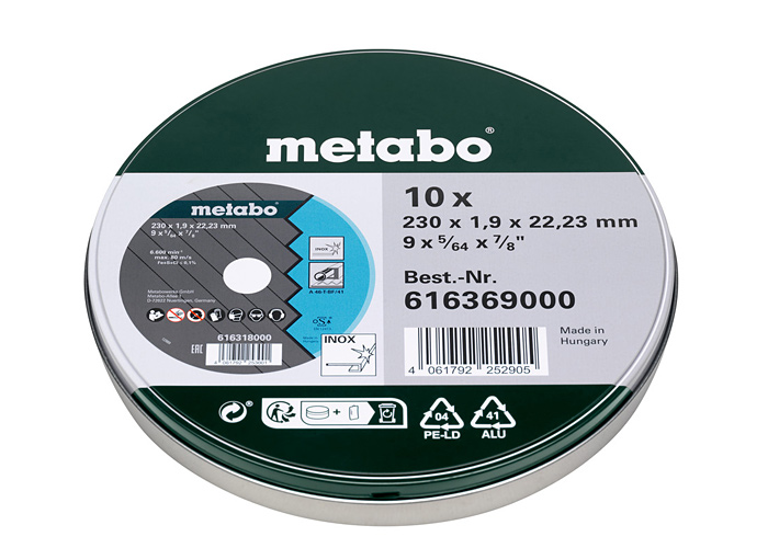 Отрезной диск METABO 230x1,9 мм, InoxTF