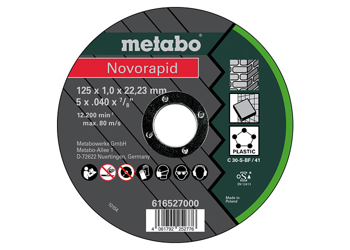 Отрезной диск METABO 125x1 мм, Novorapid Universal
