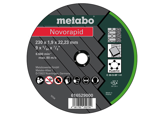 Отрезной диск METABO 230x1,9 мм, Novorapid Universal