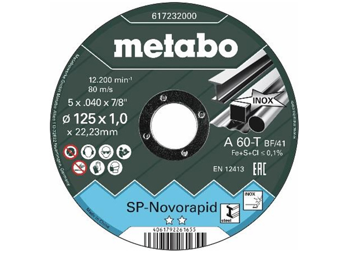 Отрезной диск METABO 115x1 мм, Novorapid SP