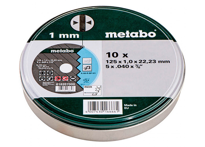 Отрезные диски METABO 115x1 мм, 10 шт.