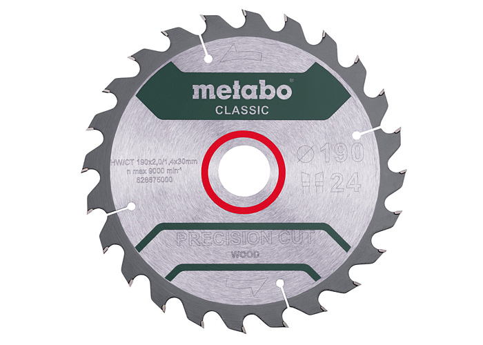 Пильный диск METABO Precision Cut Wood  Classic, 190X30 Z24 WZ 15°
