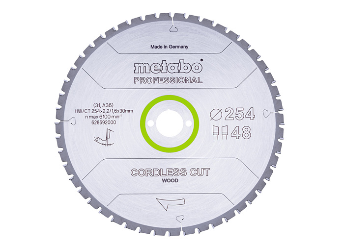 Пильный диск METABO 254 X 30 Z48 WZ 5°NEG (628692000)