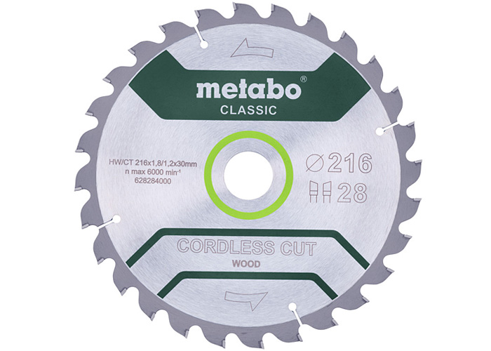 Пильний диск METABO Cordless Cut Wood Classic 216 мм (628665000)