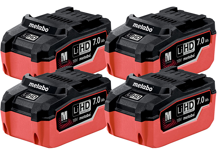 Набор аккумуляторных блоков METABO LiHD 18 В - 7,0 Ач (4 шт.)