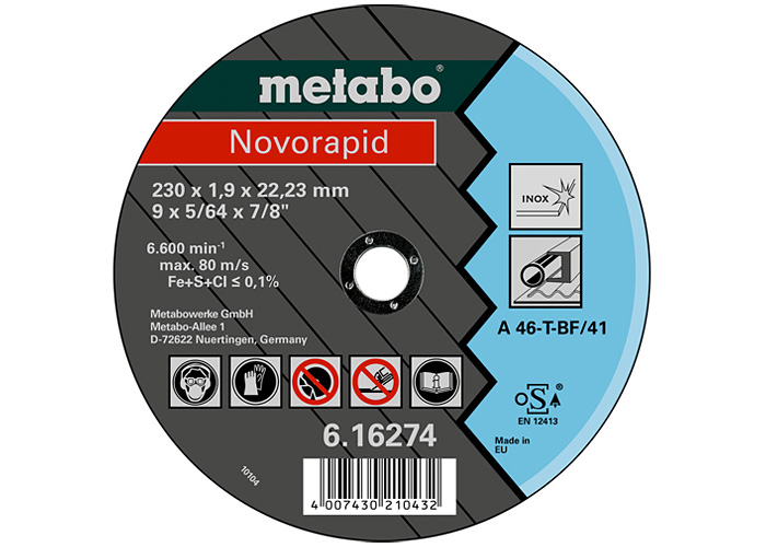 Отрезной круг  METABO Novorapid 230 мм (616274000)