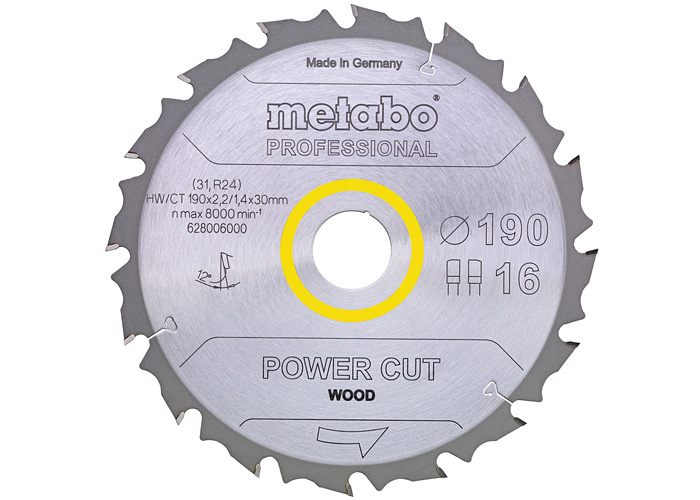 Пильный диск METABO Power Cut Wood Professional 165 мм (628292000)