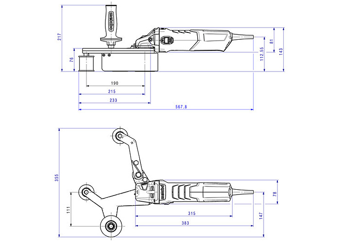 Стрічкові шліфувальні машини для труб METABO RBE 15-180 Set