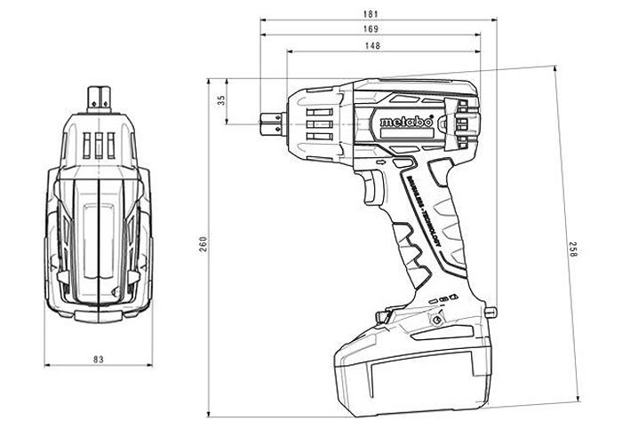 Аккумуляторный ударный гайковерт METABO SSW 18 LTX 400 BL (4,0 Ач)