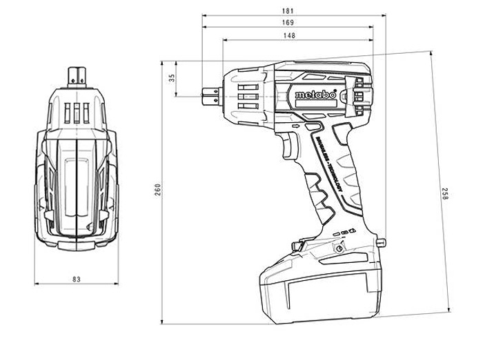 Аккумуляторный ударный гайковерт METABO SSW 18 LTX 400 BL (5,2 Ач)