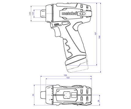 Аккумуляторная дрель-шуруповерт METABO PowerMaxx BS Basic +  компактный кофр
