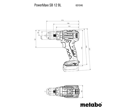 Аккумуляторная ударная дрель-шуруповерт METABO PowerMaxx SB 12 BL (2x4Ah)