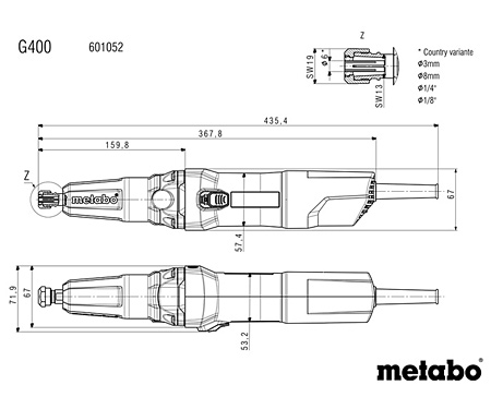 Прямая шлифмашина METABO G 400