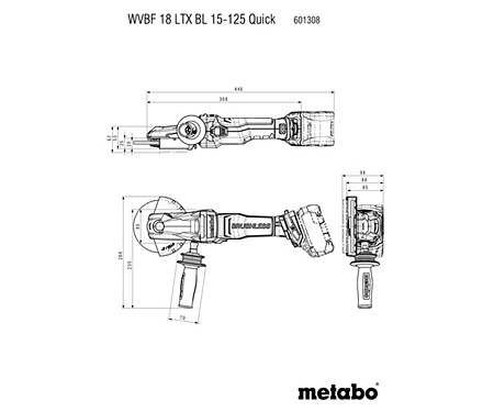 Акумуляторна болгарка METABO WVBF 18 LTX BL 15-125 Quick