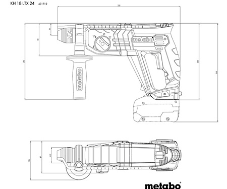 Аккумуляторный перфоратор METABO KH 18 LTX 24 (3x4.0Ah LiHD, ASC 55, metaBOX 165 L)