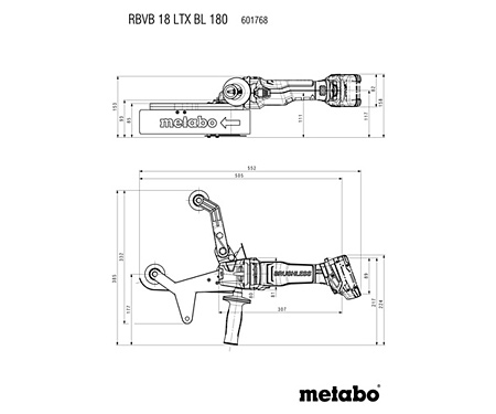 Аккумуляторная ленточная шлифмашина для труб METABO RBVB 18 LTX BL 180