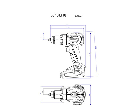 Аккумуляторная дрель-шуруповерт METABO BS 18 LT BL (Каркас)