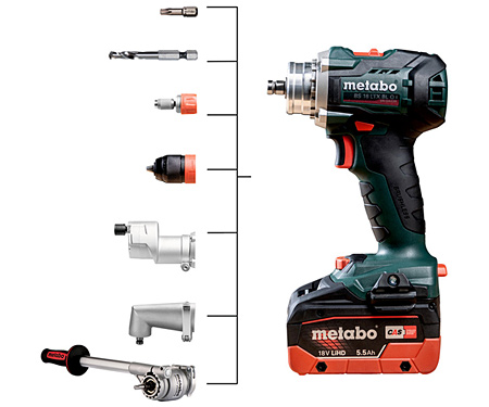 Аккумуляторная дрель-шуруповерт METABO BS 18 LTX BL Q I + насадка