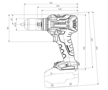 Аккумуляторная дрель-шуруповерт METABO BS 18 LTX BL Q I Каркас + Metabox