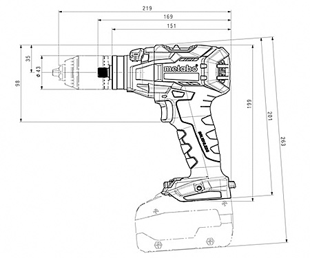 Аккумуляторный шуруповерт METABO SB 18 LTX BL I Каркас + Metabox