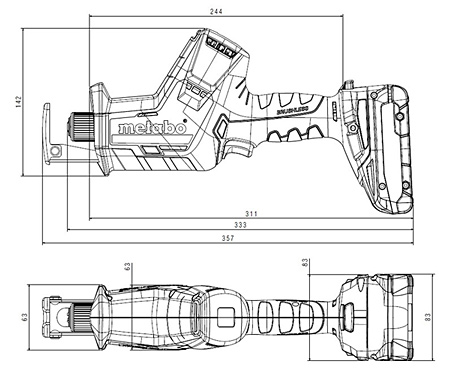 Аккумуляторная сабельная пила METABO SSE 18 LTX BL Compact (2 x 2,0 Ah) 