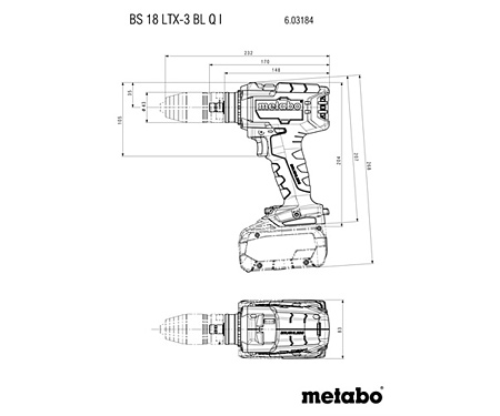 Аккумуляторная дрель-шуруповерт METABO BS 18 LTX-3 BL Q I (Каркас, metaBOX 145 L)