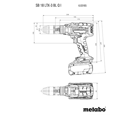 Аккумуляторная ударная дрель-шуруповерт METABO SB 18 LTX-3 BL Q I (Каркас)