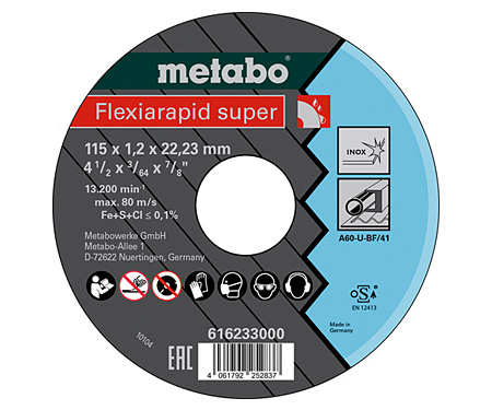 Отрезной диск METABO 115x1,2 мм, Flexiarapid Super Inox