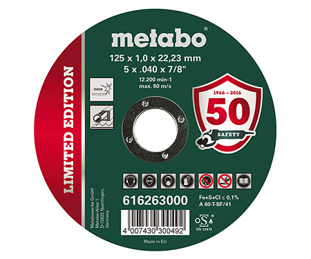 Отрезной диск METABO 125x1 мм, LE Inox