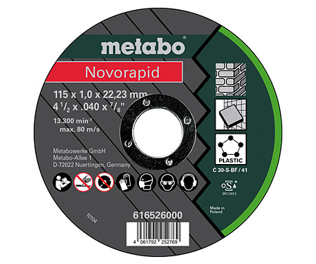 Отрезной диск METABO 115x1 мм, Novorapid Universal