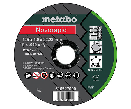 Отрезной диск METABO 125x1 мм, Novorapid Universal