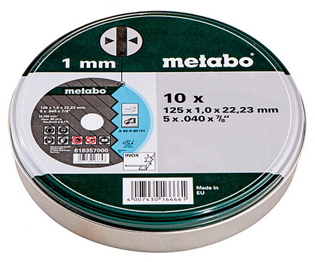 Отрезные диски METABO 115x1 мм, 10 шт.