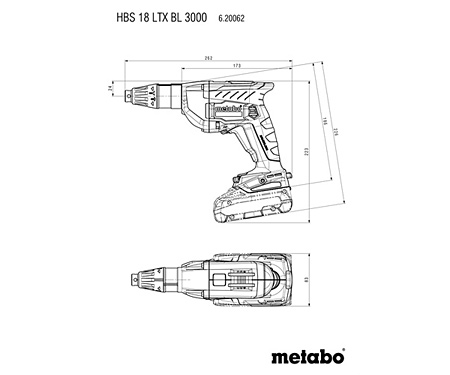 Аккумуляторный шуруповерт METABO HBS 18 LTX BL 3000 (2x LiHD 4,0Ah, ASC 55, metaBOX 145 L)