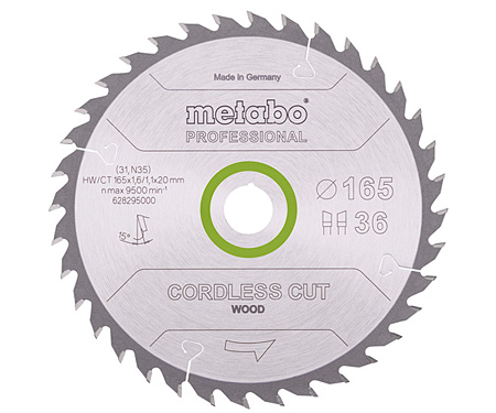 Пильный диск METABO CordlessCutProf 165x20мм