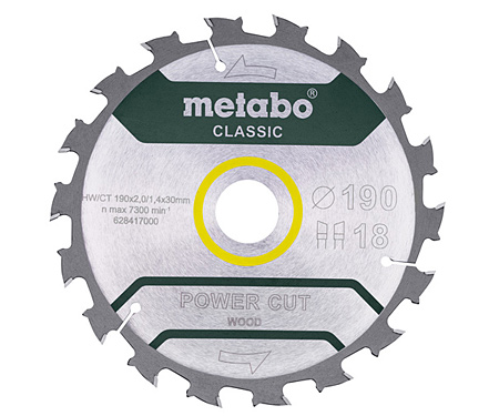 Пильный диск METABO PowerCutClassic 190x30мм