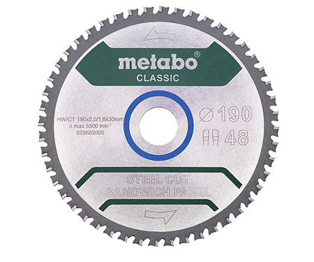Пильный диск METABO 190X30 Z48 FZ/FA 4° /B (628684000)
