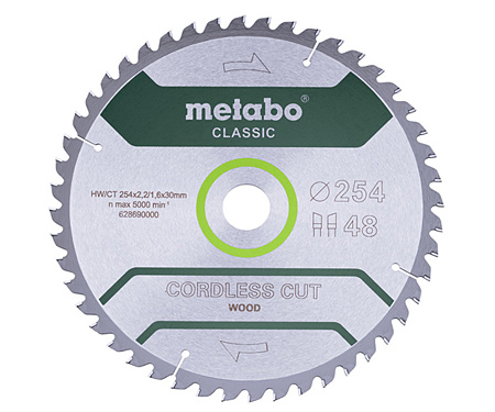 Пильный диск METABO 254 X 30 Z48 WZ 5° /B (628691000)