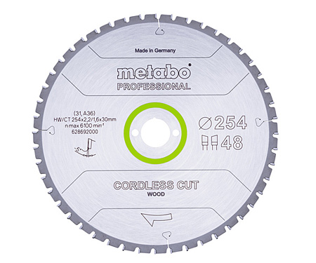 Пильный диск METABO 254 X 30 Z48 WZ 5°NEG (628692000)