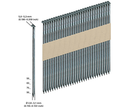 Гвозди METABO NFR18LTX 90BL 2,8 x 75мм